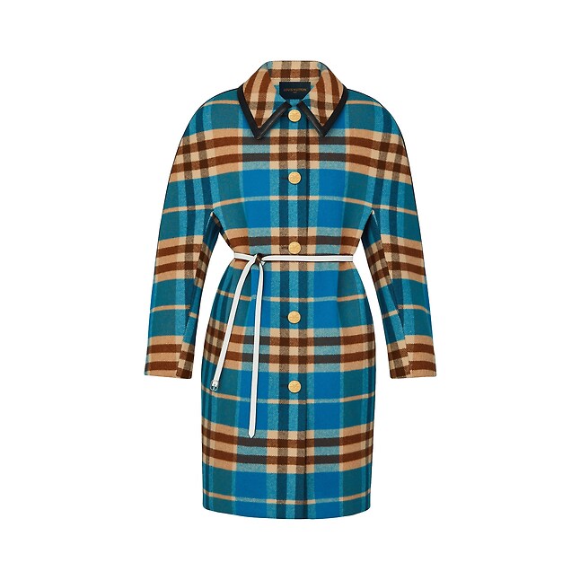 路易威登/Louis Vuitton 皮革镶边和服袖大衣